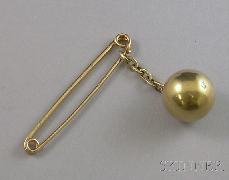 Appraisal: kt Gold Ball and Chain Pin total dwt