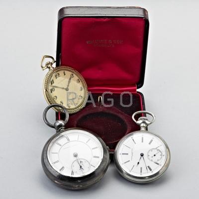 Appraisal: THREE POCKET WATCHES - B W Raymond by National Watch