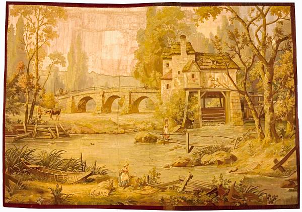 Appraisal: An Aubusson tapestry France late th century size approximately ft