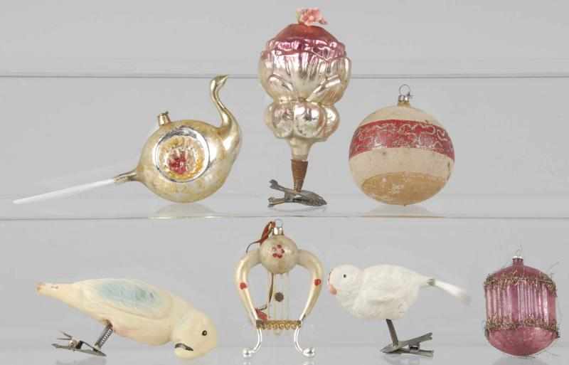 Appraisal: Lot of Glass Christmas Ornaments Description Includes three birds one