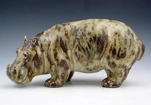 Appraisal: KNUD KYHN FOR ROYAL COPENHAGEN HIPPOPOTAMUS Knud Kyhn - in