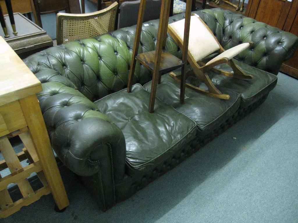 Appraisal: Leather Chesterfield three seater settee