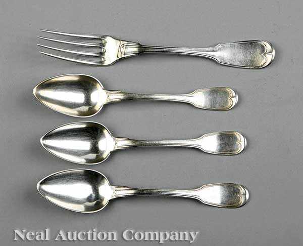 Appraisal: A Group of New Orleans Coin Silver Flatware in the