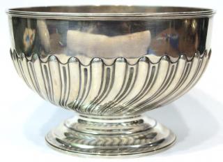 Appraisal: English Silver Punch Bowl ca Sterling silver the high-walled circular