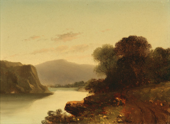 Appraisal: Attributed to James McDougal Hart American - Mountain River Landscape