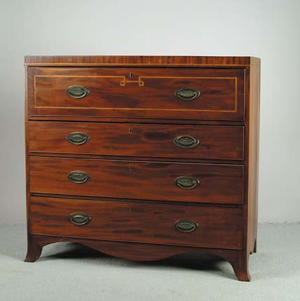 Appraisal: INLAID MAHOGANY BUTLERS DESK Top drawer pulls out and front