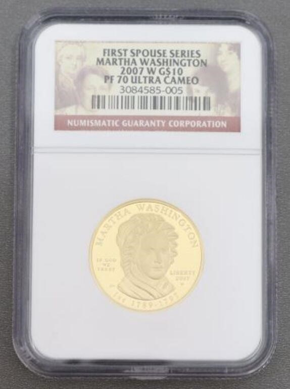 Appraisal: U S Gold Coin First Spouse Series Martha Washington -W