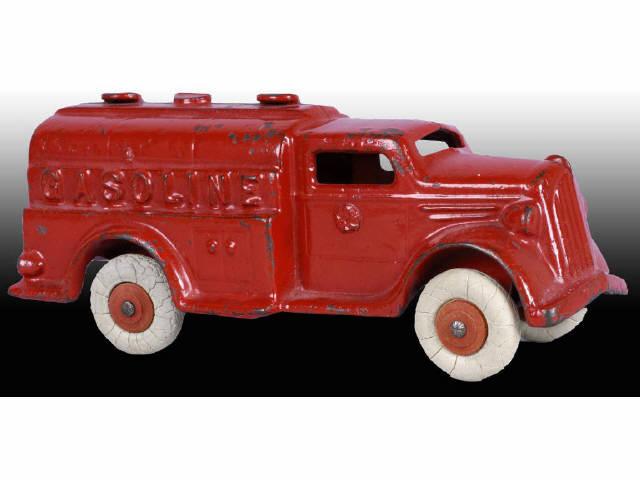 Appraisal: Cast Iron AC Williams Red Gasoline Truck Toy Description White