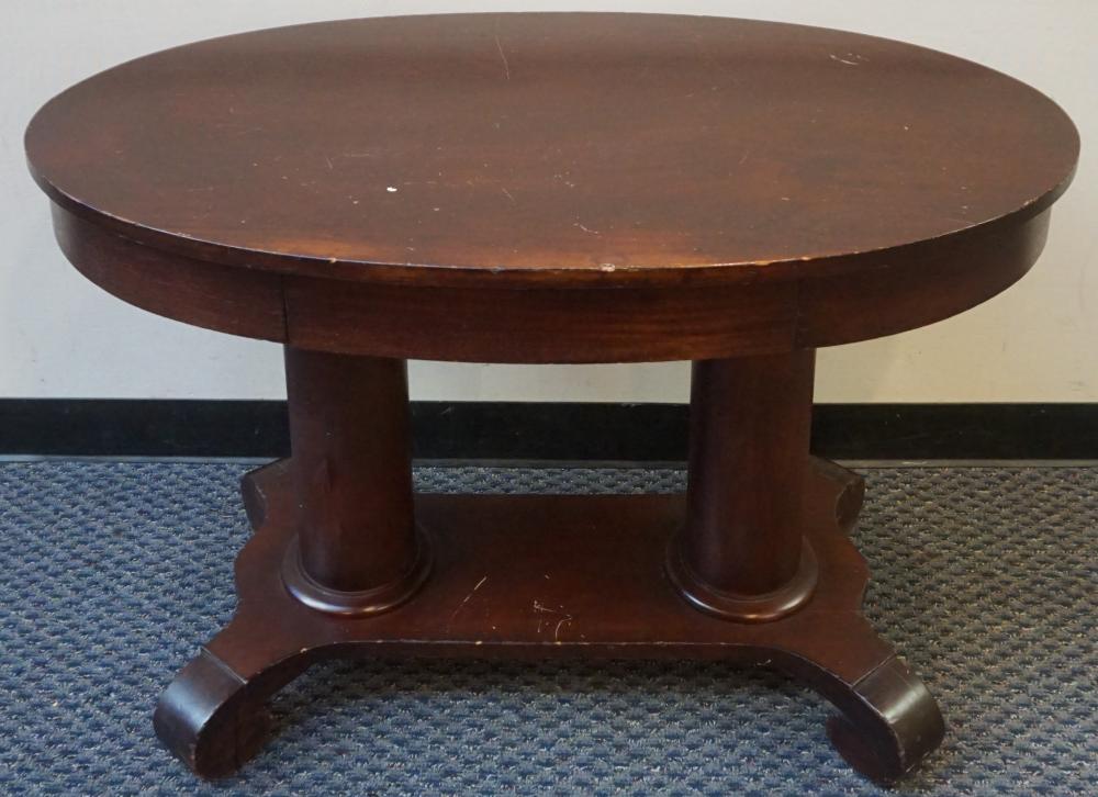 Appraisal: CLASSICAL STYLE STAINED MAHOGANY OVAL CENTER TABLE X X IN