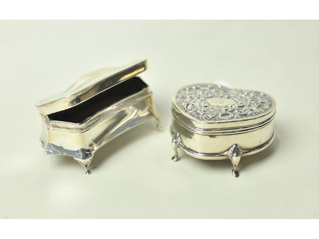 Appraisal: Lot comprising two silver jewellery boxes Birmingham and