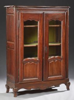 Appraisal: Louis XV Style Carved Oak Bookcase th c the s