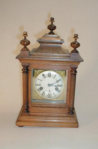 Appraisal: A late thC German mahogany bracket clock of architectural form