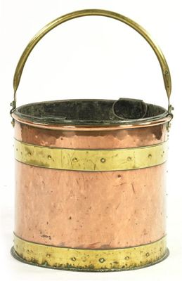 Appraisal: A late th century copper and brass coal bucket with