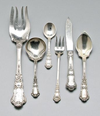 Appraisal: Gorham Baronial sterling flatware pieces monograms detailed list available Blades