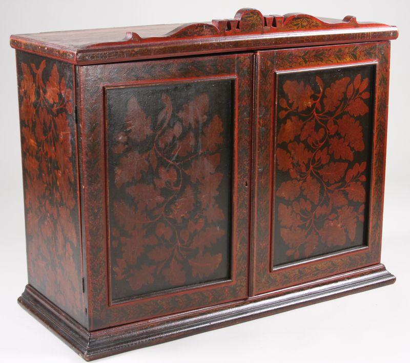 Appraisal: Continental Lacquered Wall Cabinet late th c two door form