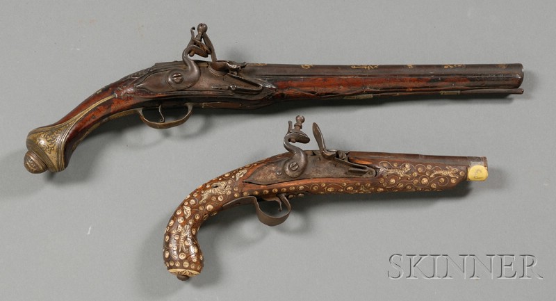 Appraisal: Two Flintlock Pistols late th early th century one with