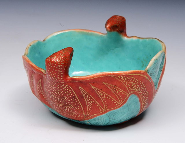 Appraisal: A CHINESE TURQUOISE GROUND BRUSH WATER POT with rouge de