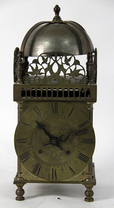 Appraisal: A th Century style brass lantern clock case with bracket