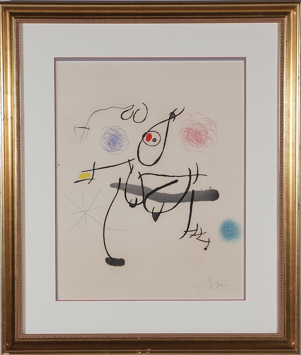 Appraisal: Joan Miro Spanish - MIRO A L'ENCRE color aquatint and