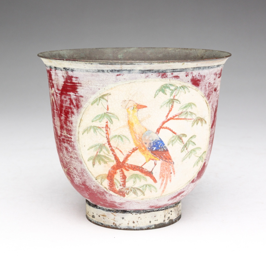 Appraisal: Possibly th- th century Thin walled cup with hand painted