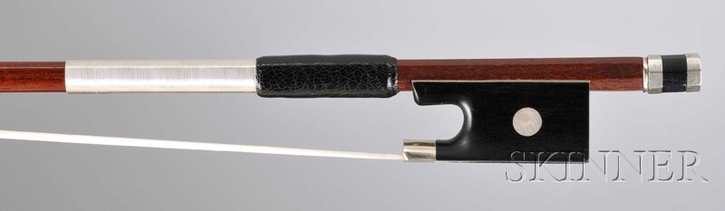 Appraisal: French Nickel-mounted Violin Bow Charles Peccatte Paris c the round