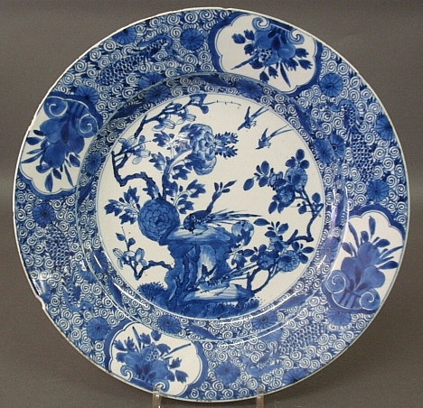 Appraisal: - Large th c Chinese blue and white porcelain charger