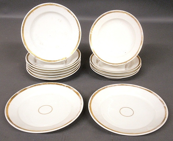 Appraisal: - Group of saucers plates probably Tucker largest dia -