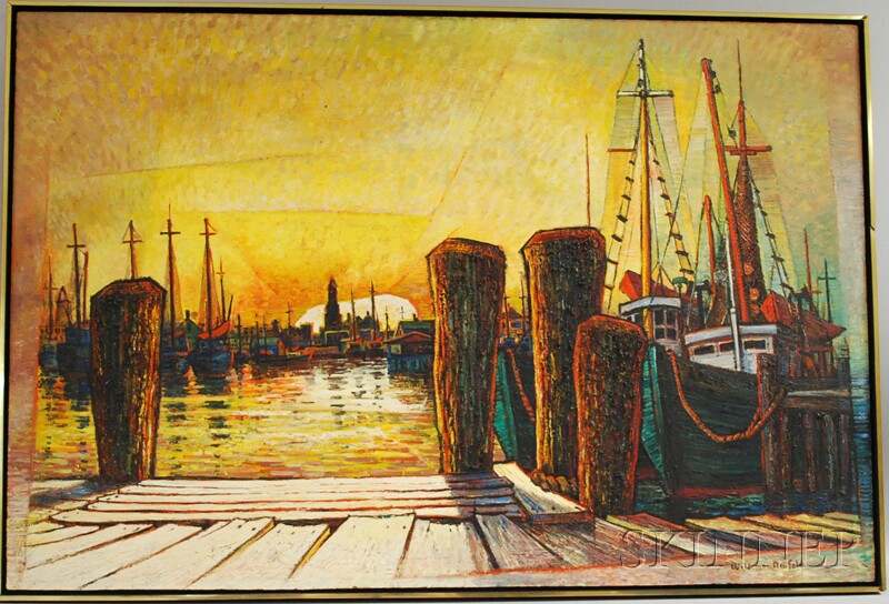 Appraisal: Woldemar Neufeld Russian American - Whorf at Sunset Signed Woldemar