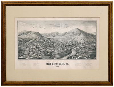 Appraisal: Walton New York lithograph bird's-eye view drawn and published by