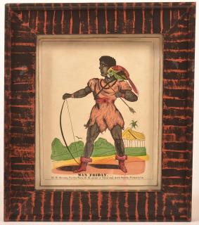 Appraisal: Early th Century Hand Colored Print Titled Man Friday by