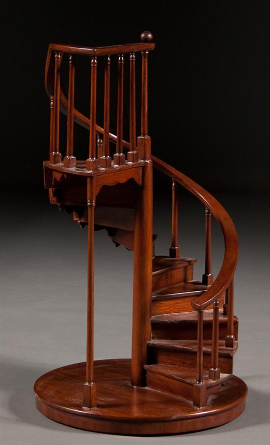 Appraisal: Georgian style carved mahogany architecht's stairwell model in H in