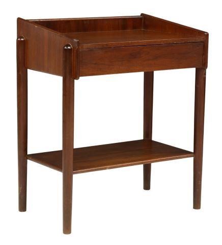 Appraisal: Danish mid-century modern teak nightstand c s single drawer over