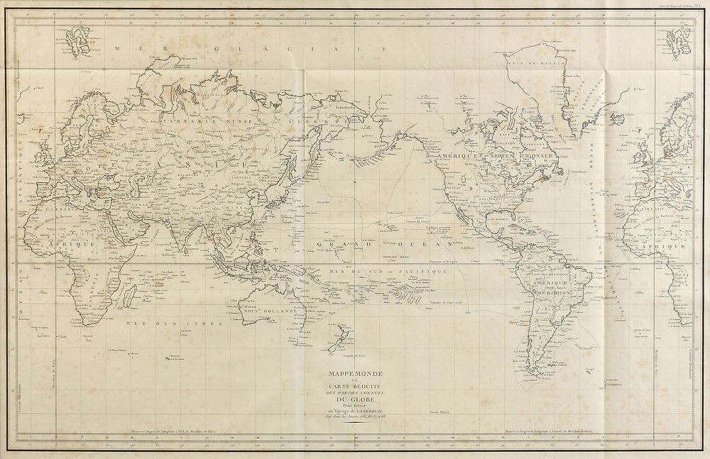 Appraisal: AN ANTIQUE MAP Mappe Monde ou Carte R duite Des