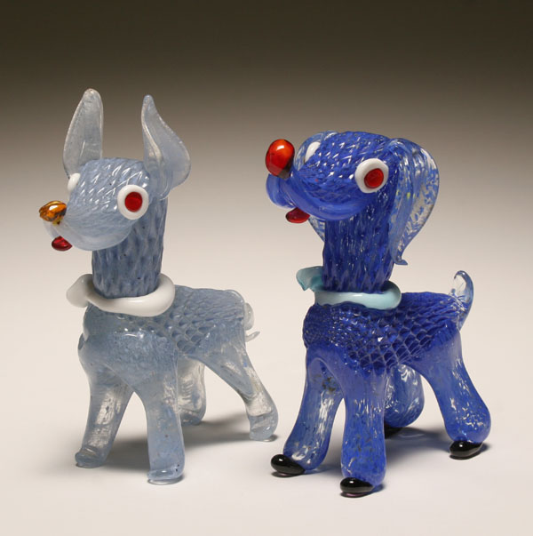 Appraisal: Lot of Murano glass poodle figurines in the style of