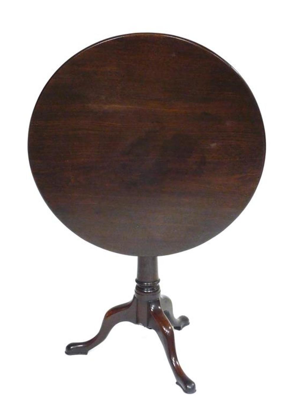 Appraisal: Tilt top tea table th th C English mahogany round