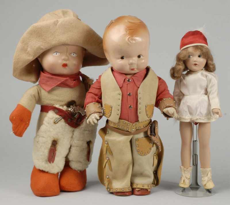 Appraisal: Lot of Composition Dolls Description American Character all composition Puggy