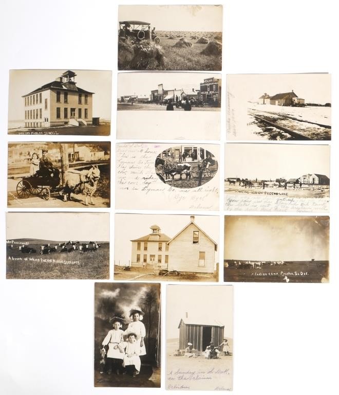 Appraisal: Twelve Real Photo Postcards RPPC all of tiny Presho SD