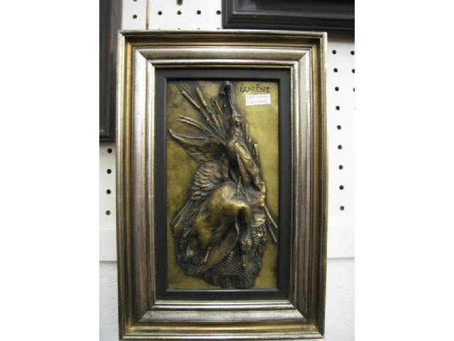 Appraisal: P J Mene Bronze Plaque of Hanging Game with snipe