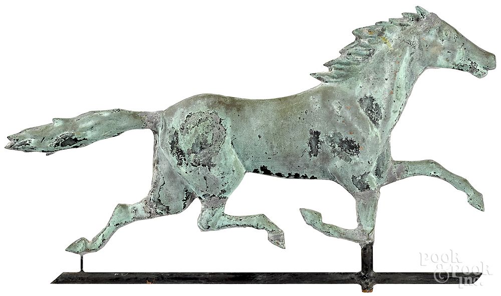 Appraisal: Swell bodied copper running horse weathervane Exclusive on Bidsquare Swell