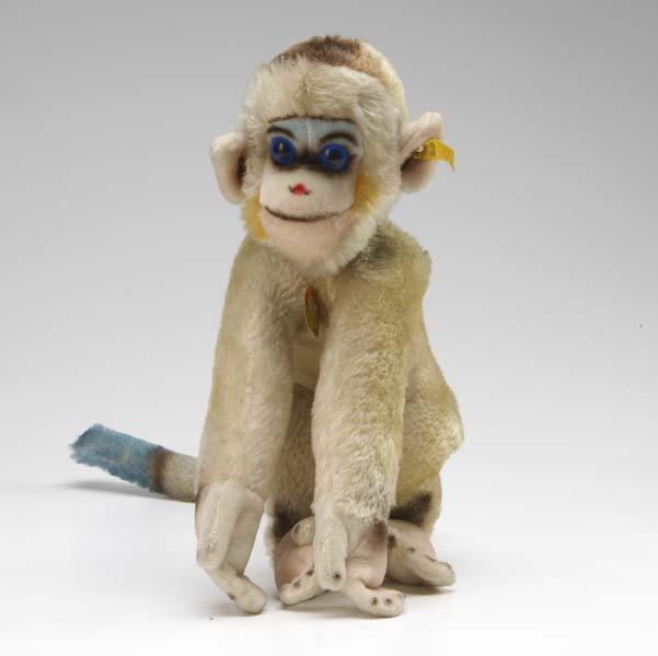 Appraisal: STEIFF MONKEY With blue and black glass eyes with original