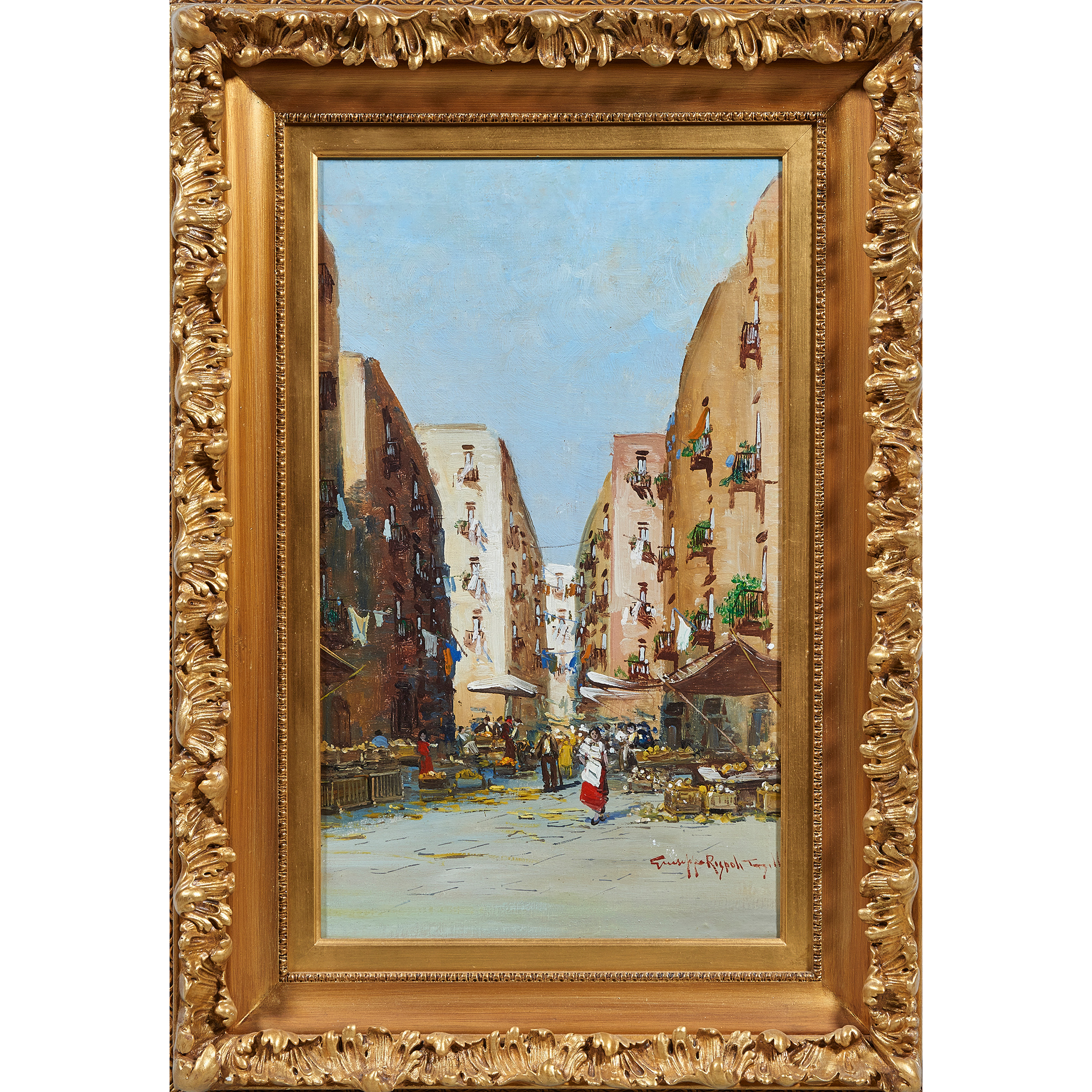 Appraisal: PAINTING GIUSEPPE RISPOLI Giuseppe Rispoli Italian - Italian Market Scene