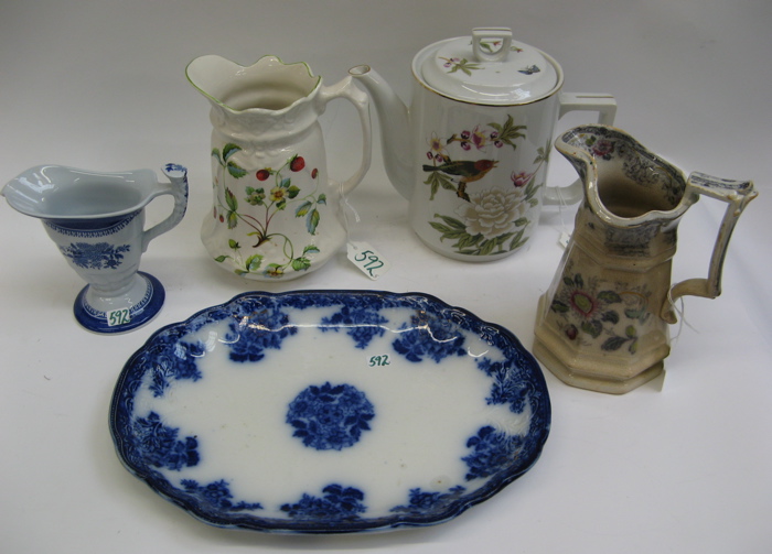 Appraisal: GROUP OF FIVE ASSORTED PORCELAINS English cream jug Ambrosia mark