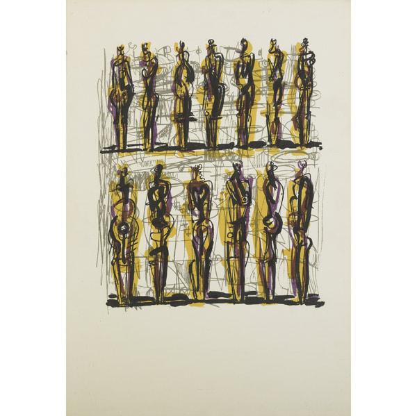 Appraisal: HENRY MOORE British - Thirteen Standing Figures from the portfolio