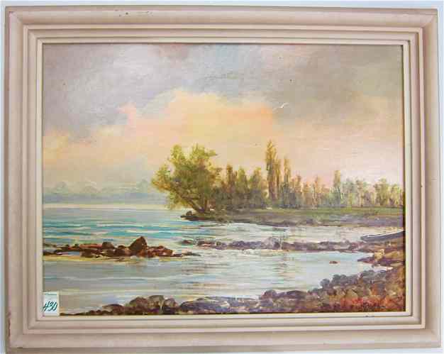 Appraisal: RUDOLPH ANTON MESSNER OIL ON MASONITE Canadian - Impressionistic seashore