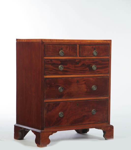 Appraisal: DIMINUTIVE GEORGE III-STYLE CHEST OF DRAWERS England th century mahogany