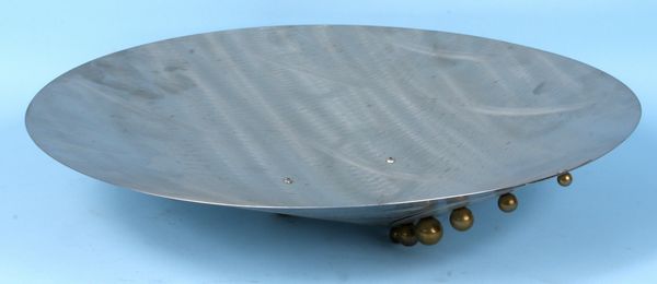 Appraisal: Stainless brass footed bowl diam good condition Provenance Robert O