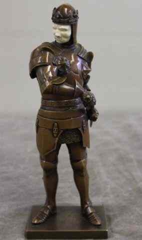 Appraisal: Bronze Knight in the Style of Chiparus with IvoryFace From