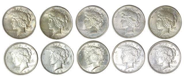 Appraisal: lot of U S Peace silver dollars S P P