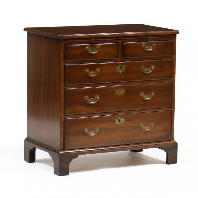 Appraisal: COLONIAL WILLIAMSBURG RESTORATION CHIPPENDALE STYLE MAHOGANY BACHELOR'S CHEST Second half