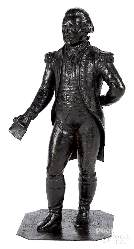 Appraisal: Patinated bronze figure of George Washington Patinated bronze figure of